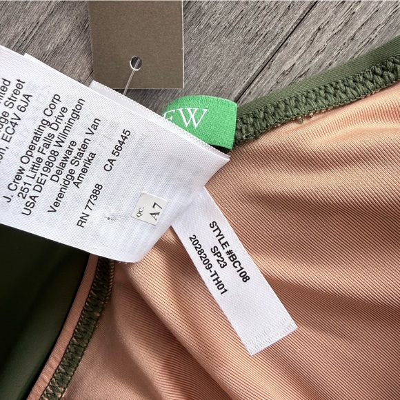 NWT J Crew Ruched One Shoulder One Piece Swimsuit Safari Olive Green Swim 22 - Picture 13 of 15